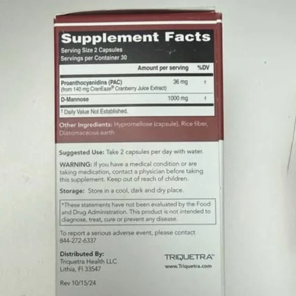 6 pack Triquetra CranEaze Cranberry Juice Extract Supplement - Picture 5 of 7